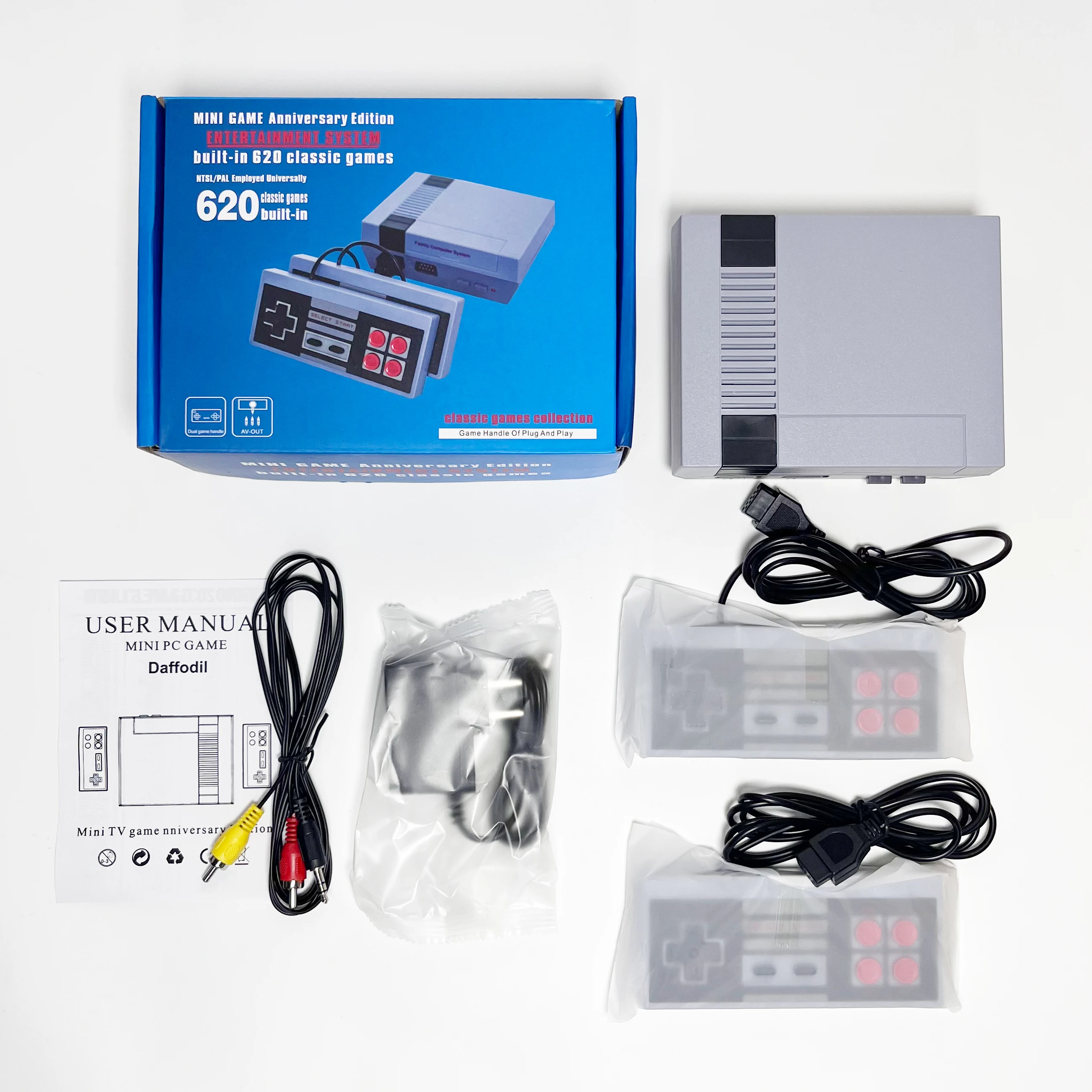 Retro Gaming Handheld 2026 - 2026年新型620レトロNESミニ家庭用ゲーム機赤白マシン4ボタンUS EU UK規格USB PC接続ギフト