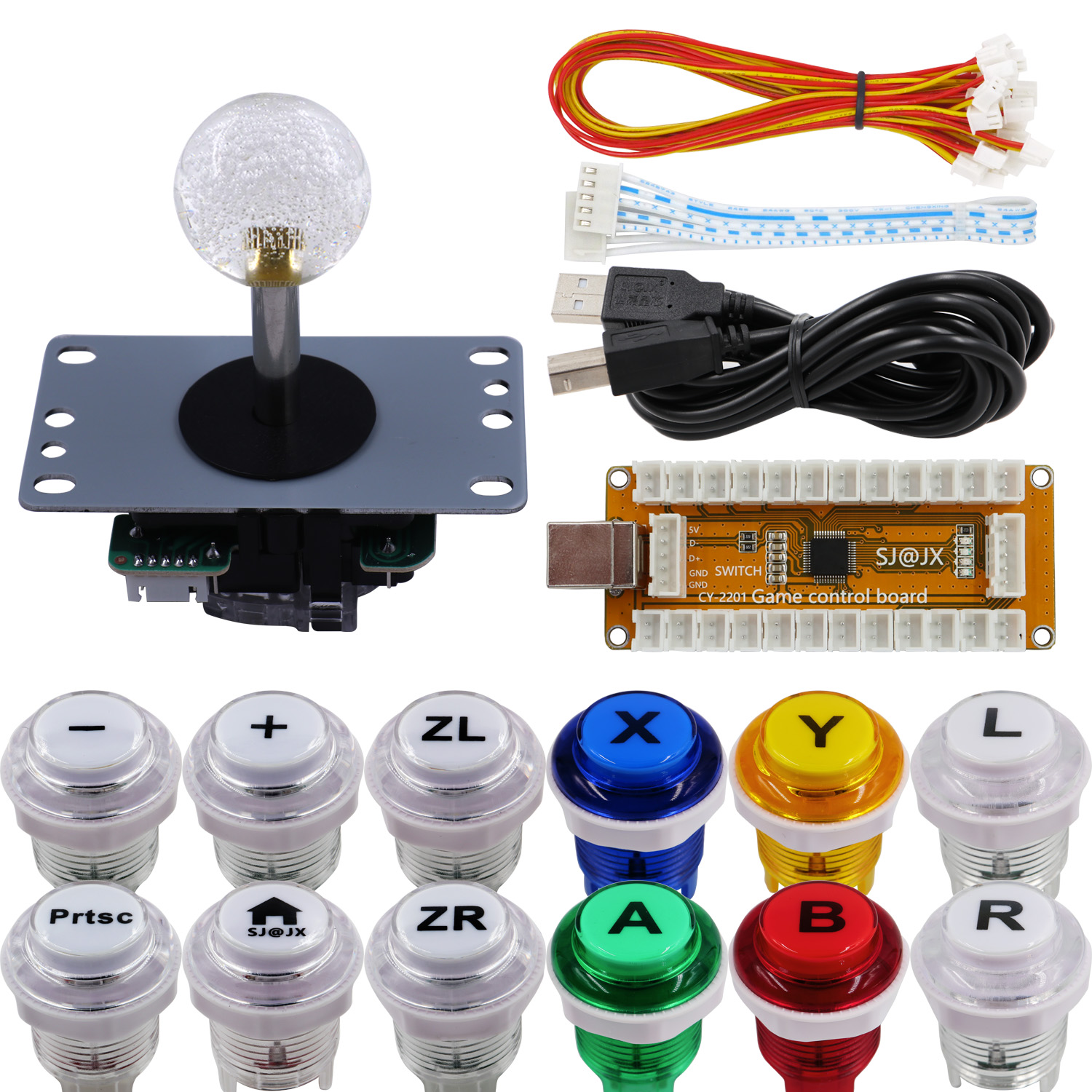 Arcade Button Kit - SJ@JX アーケード ゲーム コントローラー USB エンコーダー