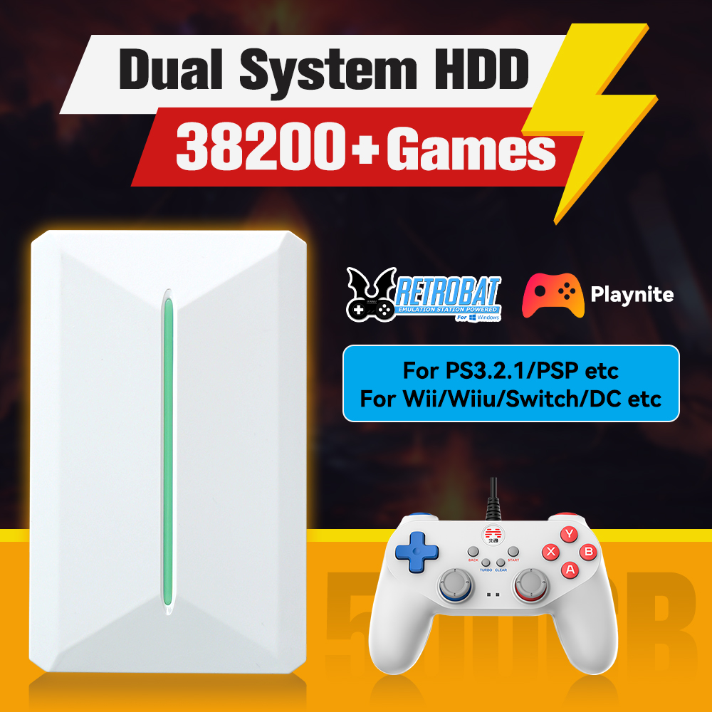 Retro Gaming Best Console - Retrobat&Playnite システム HDD レトロゲームコンソール PS3/PS2/WIIU/WII/Switch/MAME 50+エミュレータ
