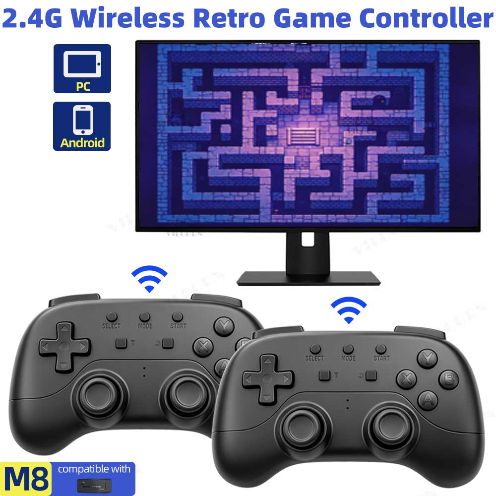 Retro Gaming Emulator Pc - 2.4G ワイヤレスゲームパッド遅延なしレトロゲームコントローラー PC Android 電話タブレットエミュレーターゲーム用プラグアンドプレイ SF3000