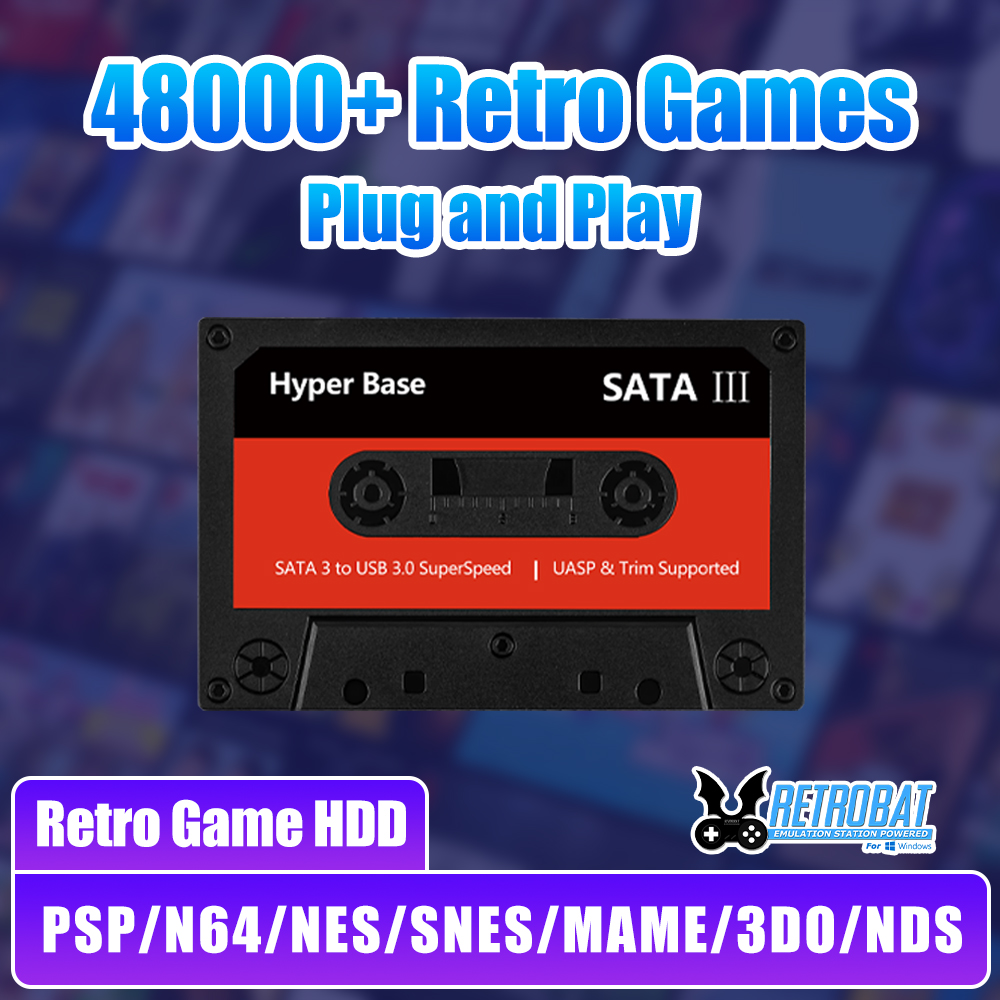Retro Gaming Emulator Pc - Batocera 500G ゲームハードドライブ内蔵 48000+ レトロゲームエミュレーター PSP/N64/NES/SNES/MAME/3DO/NDS
