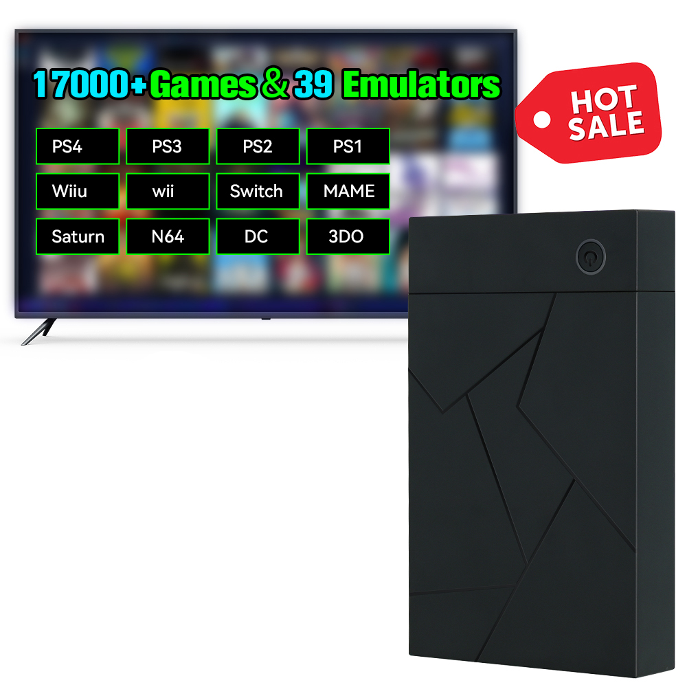Retro Gaming Emulator Pc - 17000を超えるレトロなエミュレーションを備えたHDDハードドライブ,ps4,ps3,スイッチ,wiiu,n64,dcランチボックス,レトロバット,プレイナイト用のPCゲーム