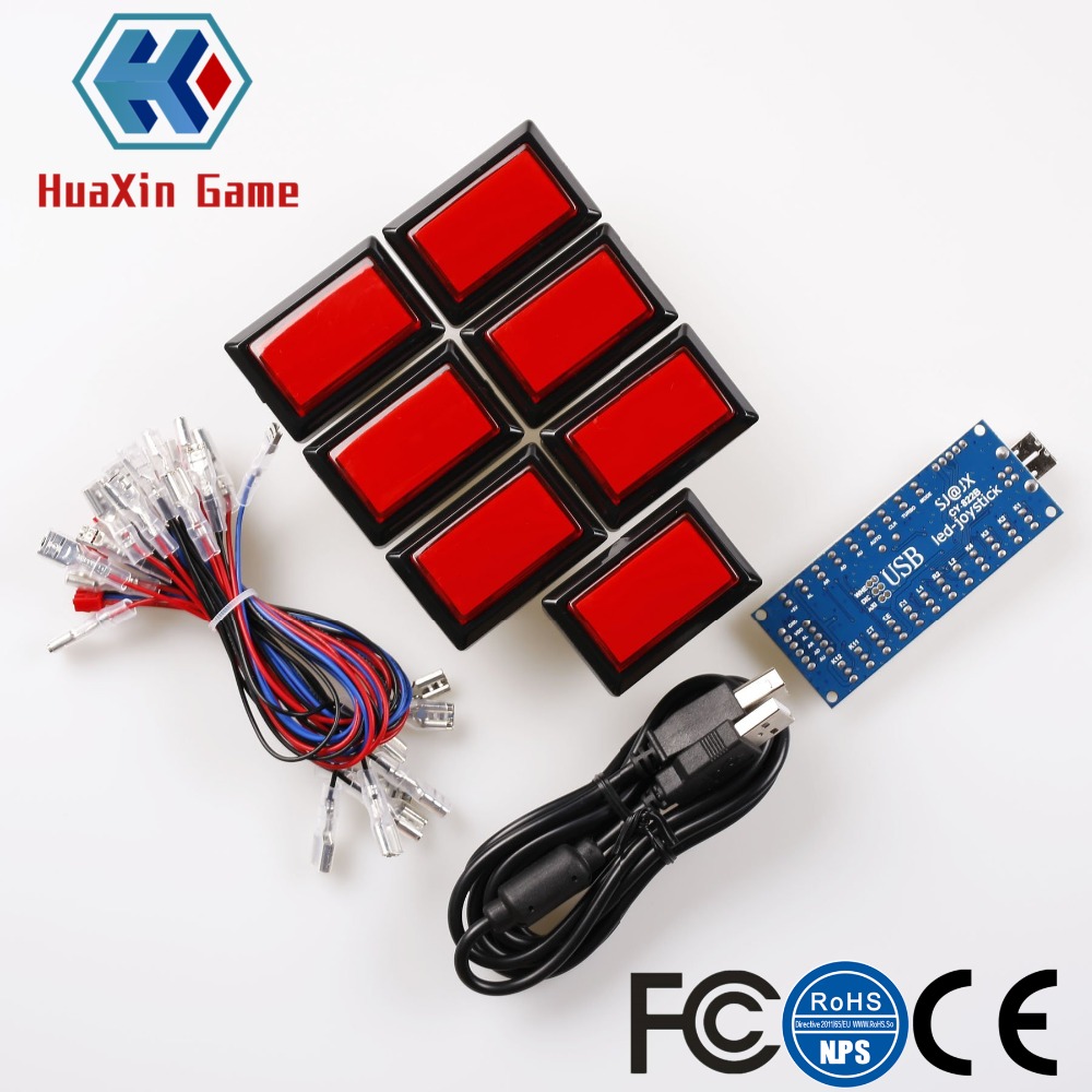 長方形LED照明プッシュボタンアーケードゲームキット、ゼロデ - Arcade Button Kit のレビューと価格