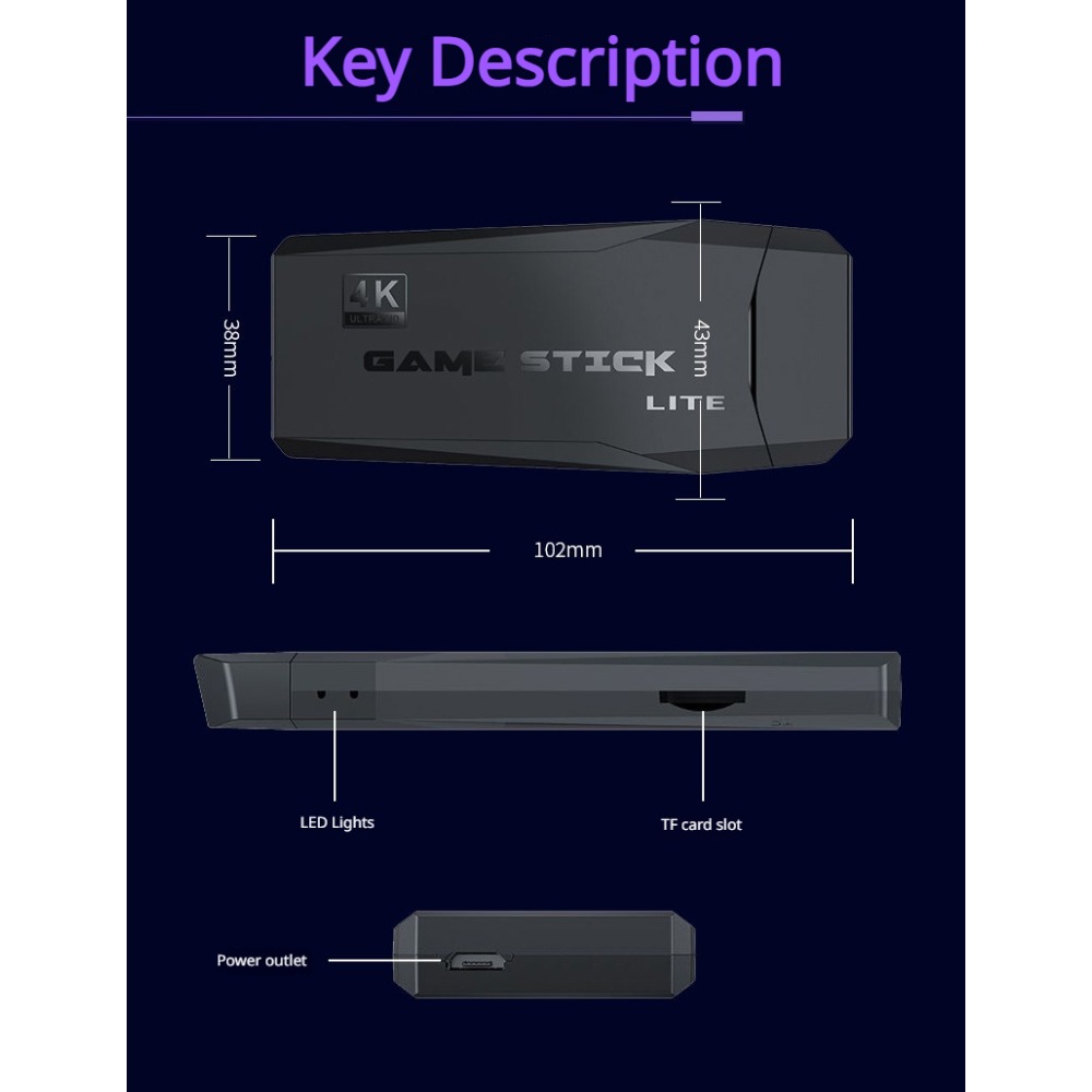 ポータブル4Kレトロゲームスティックコンソール、ワイヤレスコ - Retro Gaming Best Console のレビューと価格