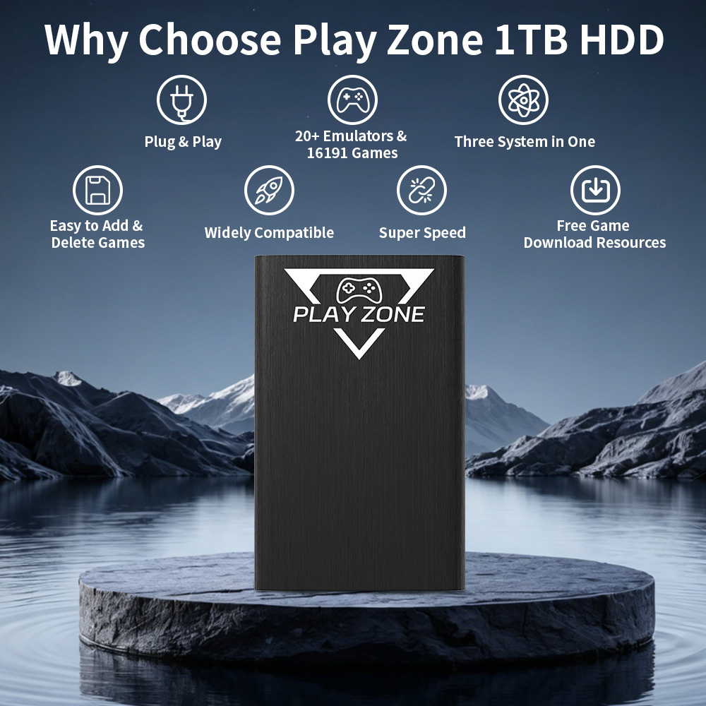 Play Zone 1TB ポータブルゲーミングHDD PS - Retro Gaming Emulator Pc のレビューと価格
