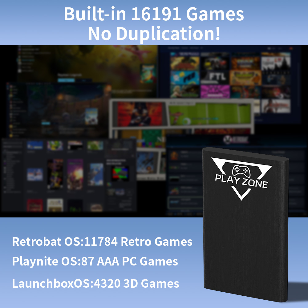 Play Zone 1TB ポータブルゲーミングHDD PS - Retro Gaming Emulator Pc のレビューと価格