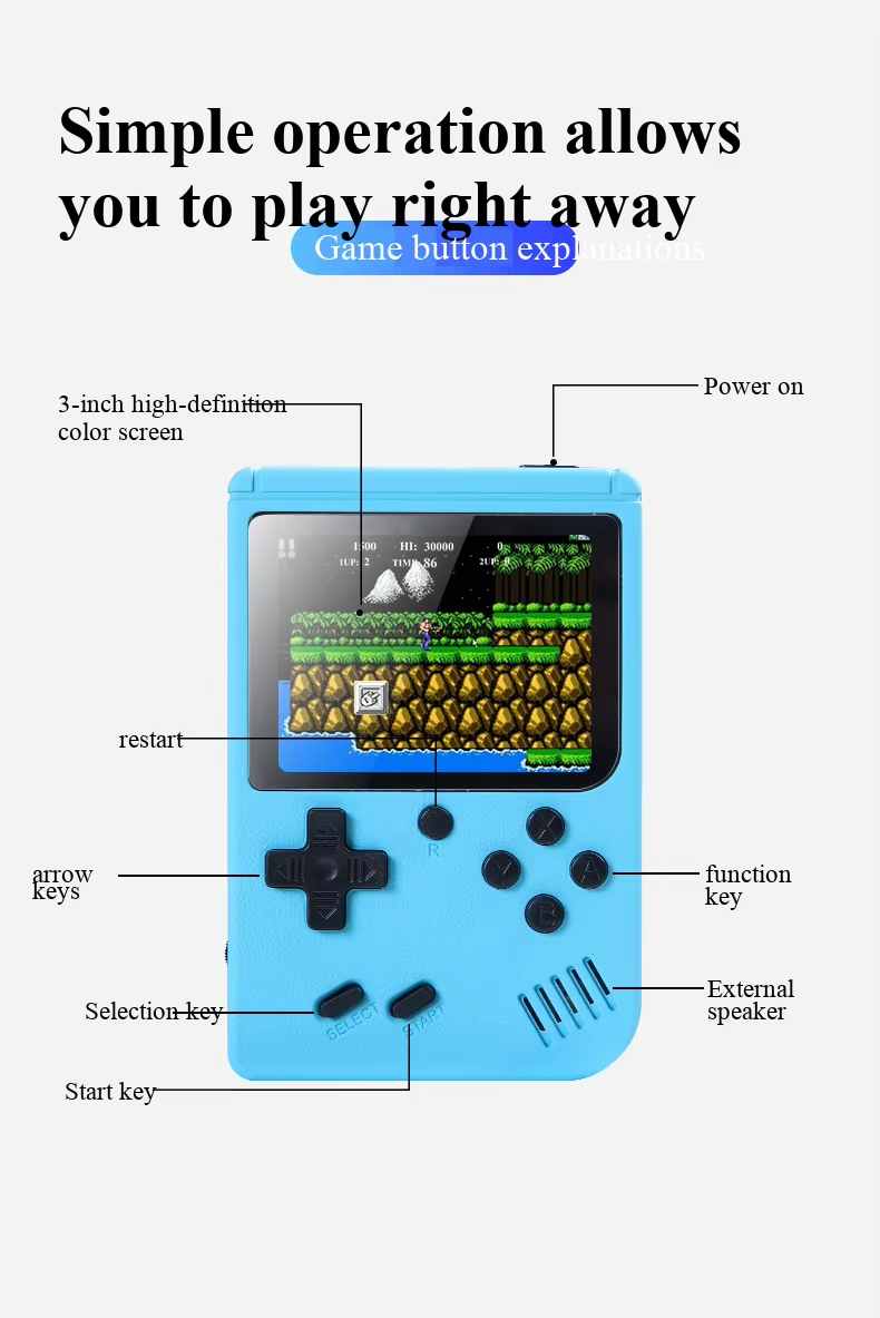 新型3インチ携帯レトロミニビデオゲームコンソール 8ビットハ - Retro Gaming Best Console のレビューと価格